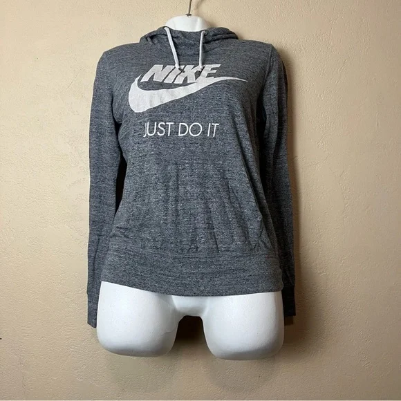 Nike women long sleeve gray hoodie‎ sweatshirt size M - Picture 8 of 9